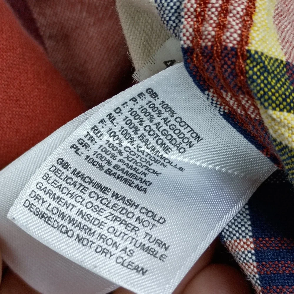 The North Face Mens XL Plaid‎ Button Down Shirt Red Yellow California Heritage